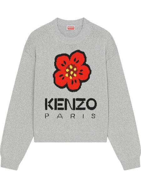 Трикотажный свитер Kenzo серый