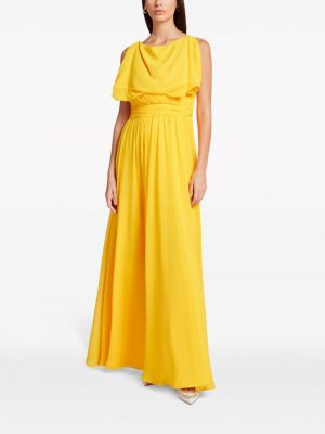 Drapované koktejlové šaty Badgley Mischka žluté