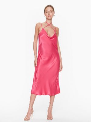 Коктейлна рокля Simple розово