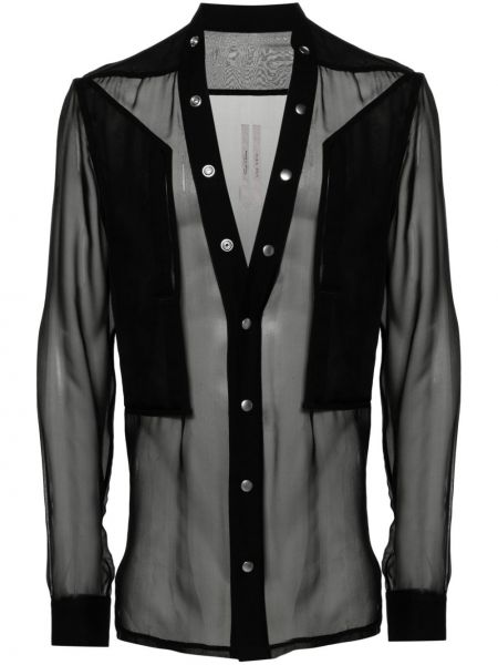 Šifonová košeľa Rick Owens čierna