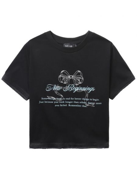 T-shirt aus baumwoll mit print Tout A Coup schwarz