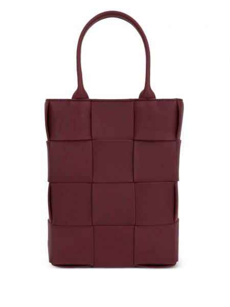 Δερμάτινη τσάντα shopper Bottega Veneta κόκκινο