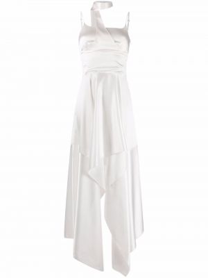 Hedvábné šněrovací krajkové šaty Rochas - bílá