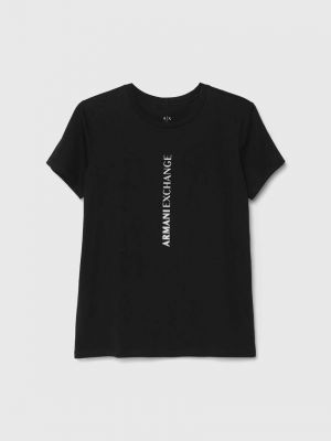 Koszulka bawełniana Armani Exchange czarna