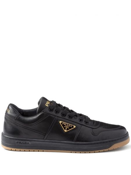 Leder sneaker Prada schwarz