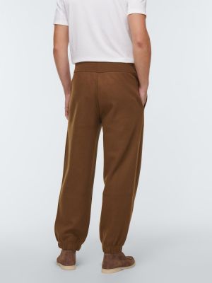 Pantalones de chándal de cachemir con estampado de cachemira Loro Piana marrón