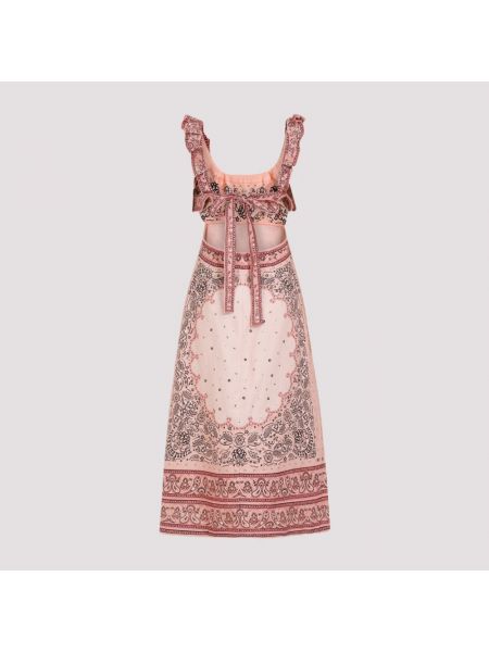 Sukienka midi Zimmermann różowa
