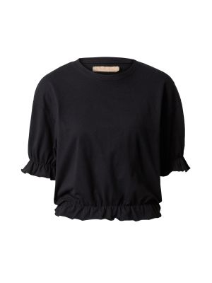 Jednofarebné bavlnené priliehavé tričko Denim Project - čierna