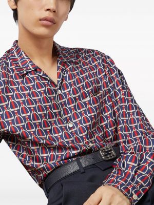 Zīda krekls ar apdruku Gucci
