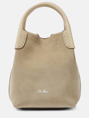 Shopper torbica od brušene kože Loro Piana zelena