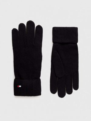 Кашмирени ръкавици Tommy Hilfiger черно