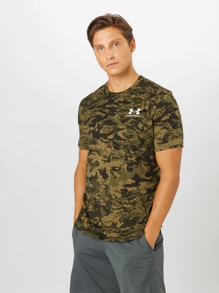 T-shirt in maglia Under Armour cachi