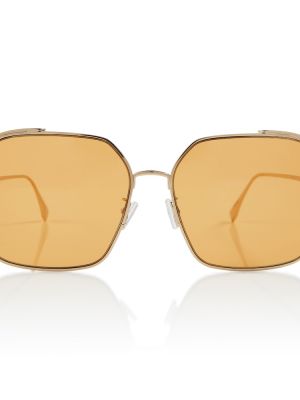 Oversize слънчеви очила Fendi оранжево