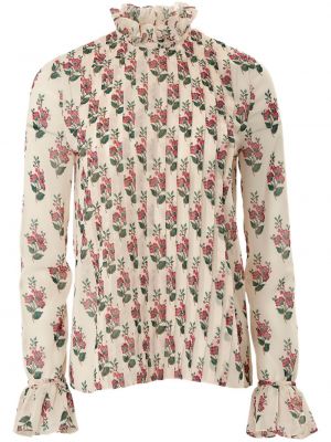 Bluza s cvetličnim vzorcem s potiskom Carolina Herrera
