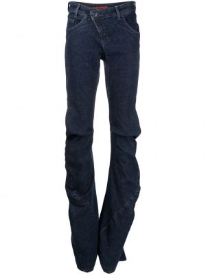 Jeansy skinny asymetryczne drapowane Ottolinger niebieskie