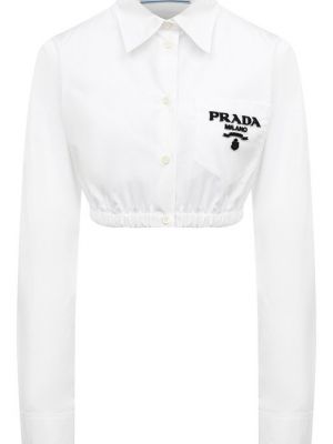 Белая хлопковая рубашка Prada