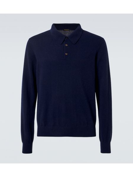 Cashmere poloskjorte Rubinacci blå