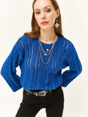 Pīts ažūra džemperis Olalook zils