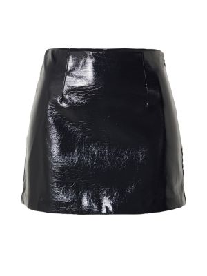 Δερμάτινη φούστα Abercrombie & Fitch μαύρο