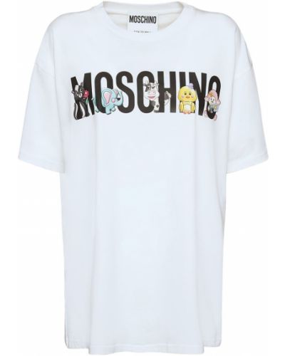 Бавовняна футболка Moschino, біла