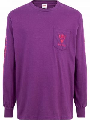 T-shirt avec manches longues Supreme violet