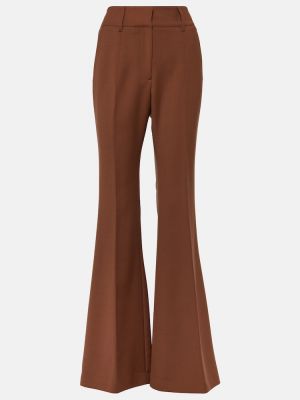 Pantalon taille haute en laine large Gabriela Hearst marron