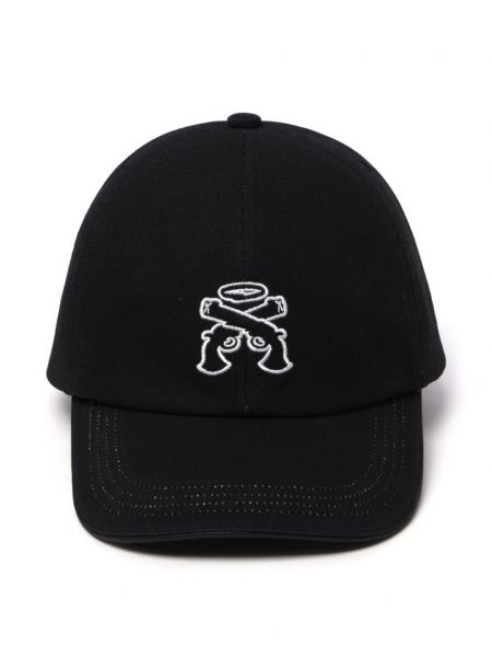 Medvilninis siuvinėtas kepurė su snapeliu Roar juoda