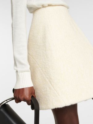 Vlněné mini sukně Jil Sander bílé