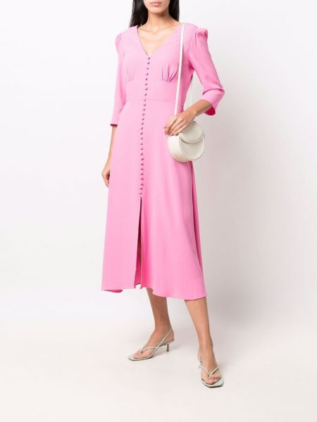 Vestido con escote v Saloni rosa