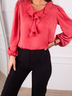 Satenska bluza Armonika ružičasta