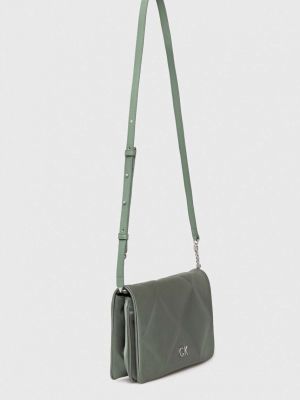 Satynowa torba na ramię Calvin Klein zielona