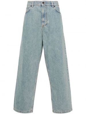 Jeansy relaxed fit Moschino niebieskie