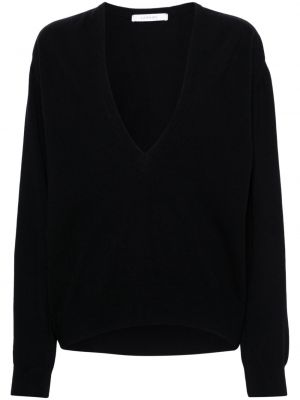 Woll pullover mit v-ausschnitt Lemaire schwarz