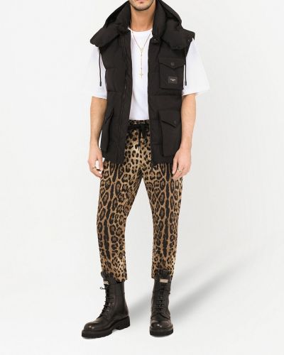 Spodnie sportowe z nadrukiem w panterkę Dolce And Gabbana