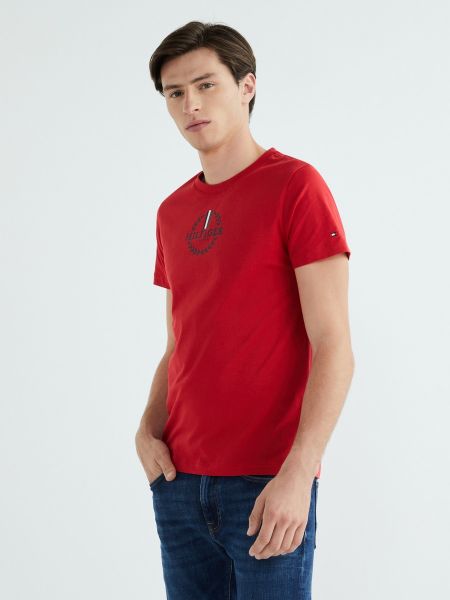 Camiseta con estampado manga corta Tommy Hilfiger rojo