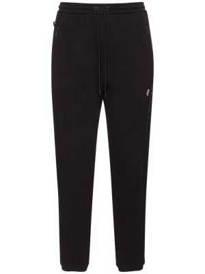 Pantaloni di cotone in jersey Moncler Genius nero
