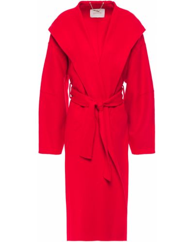 Červený vlněný kabát s kapucí Zimmermann