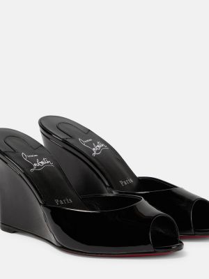 Kožne sandale od lakirane kože Christian Louboutin crna
