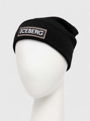 Dzianinowa czapka wełniana Iceberg czarna