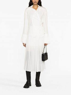 Plisované midi sukně Murmur bílé