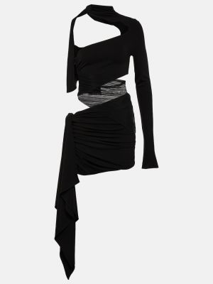 Платье мини с драпировкой Mugler Черное