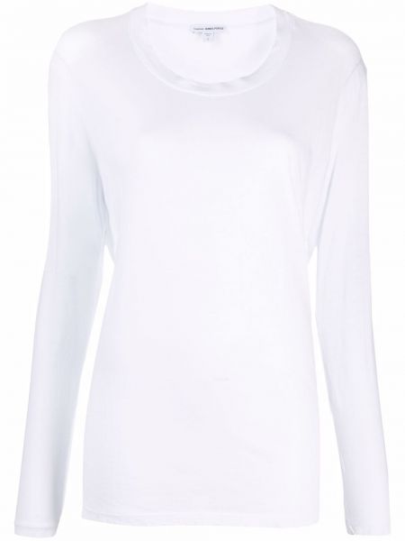 Camiseta de manga larga manga larga James Perse blanco