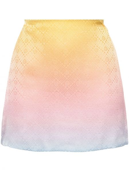 Hedvábné mini sukně s přechodem barev Casablanca žluté