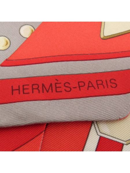 Bufanda de seda retro Hermès Vintage rojo