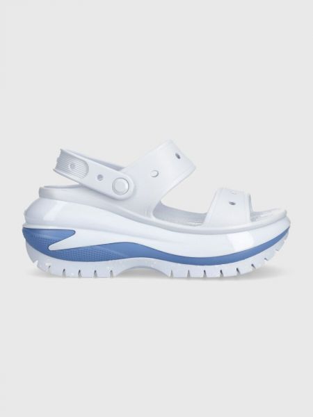 Papuci cu platformă Crocs albastru