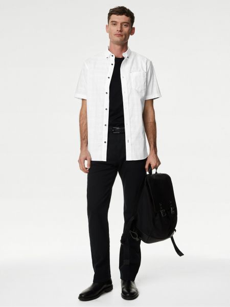 Košile s krátkými rukávy Marks & Spencer bílá