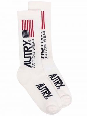 Чорапи с принт Autry бяло