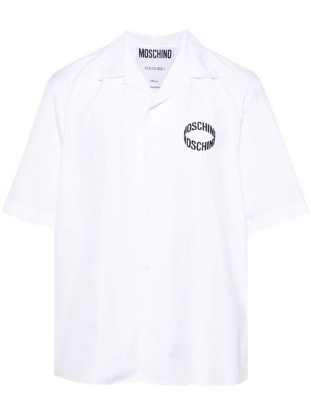 Bavlněná košile Moschino bílá