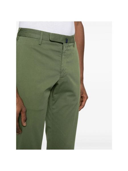 Pantalones slim fit de algodón Incotex verde