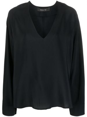 Блуза с v-образно деколте Federica Tosi черно